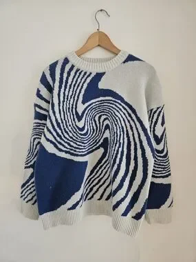 Adam Freak | Sweaters | Adam Freak Abstract Wave Crewneck Sweater Extra ...